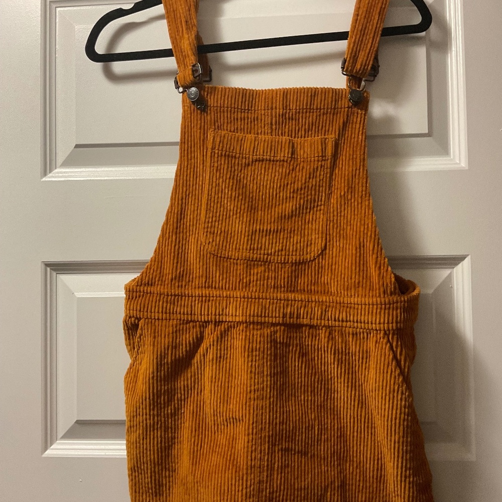 Madewell corduroy yellow overall dress size M